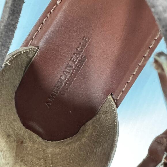 AMERICAN EAGLE Women's Gladiator Sandal Brown Size 9 Summer Strappy Flats Boho - Picture 6 of 9